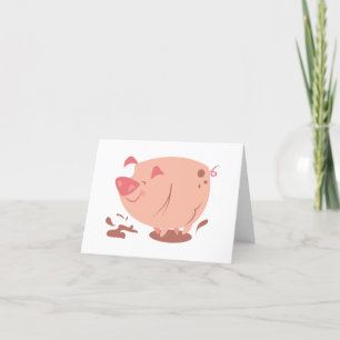 Carte De Remerciements Piggy Party