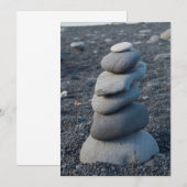 Carte De Remerciements Pile De Rochers Gris Sur La Plage (Devant / Derrière)