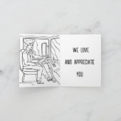 Carte De Remerciements Pilote de bus scolaire (Intérieur)