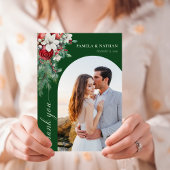 Carte De Remerciements Pin d'hiver vert aquarelle Mariage Photo