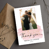 Carte De Remerciements Pinceau de mariage en or rose