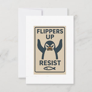 Carte De Remerciements Pingouins contre les tarifs douaniers anti Trump J