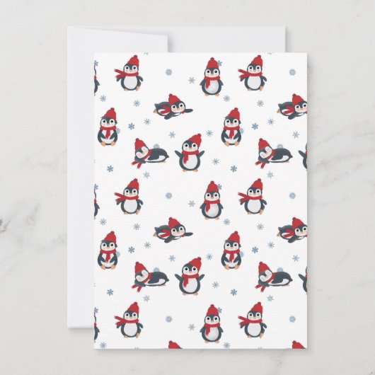 Carte De Remerciements Pingouins mignons Oiseaux d'hiver Noël arctique (Dos)