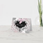 Carte De Remerciements Pink and Black Damask Thank You Cards (Devant)