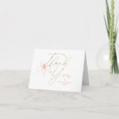 Carte De Remerciements Pink and Gold Bow Baptism Thank You (Devant)