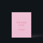 Carte De Remerciements Pink and Red Elegant Classic Wedding<br><div class="desc">Elegant and classic wedding design.</div>