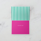 Carte de remerciements Pink & Aqua Bowling Party (Intérieur)