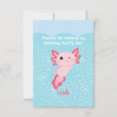Carte De Remerciements Pink Axolotl fête d'anniversaire (Devant)