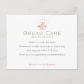 Carte De Remerciements Pink Baking Utensils Bread Care Instructions (Devant)