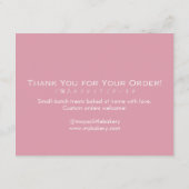 Carte De Remerciements Pink Baking Utensils Cake Care Instructions (Dos)