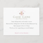 Carte De Remerciements Pink Baking Utensils Cake Care Instructions (Devant)