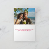 Carte De Remerciements Pink Beach Wedding (Intérieur)
