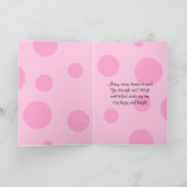 Carte De Remerciements Pink Black Polka Dot Ribbon Bat Mitzvah Thank You (Intérieur)