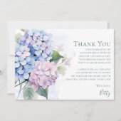 Carte De Remerciements Pink Blue Hydrangeas 100th Birthday (Devant)