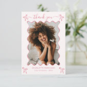 Carte De Remerciements Pink Bow (Debout devant)