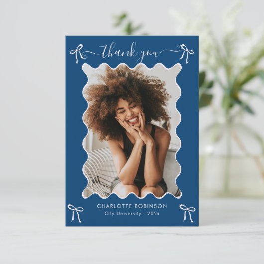 Carte De Remerciements Pink Bow (Debout devant)