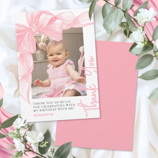 Carte De Remerciements Pink Bow