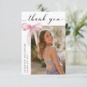 Carte De Remerciements Pink Bow (Debout devant)