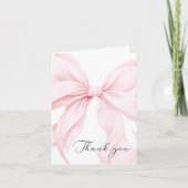 Carte De Remerciements Pink Bow Baby Shower (Devant)
