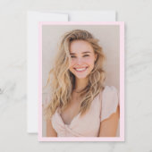 Carte De Remerciements Pink Bow Graduation (Dos)