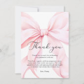 Carte De Remerciements Pink Bow Graduation (Devant)