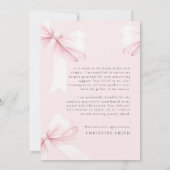 Carte De Remerciements Pink Bow photo Graduation (Dos)