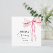Carte De Remerciements Pink Bows tendance Fille Anniversaire (Debout devant)