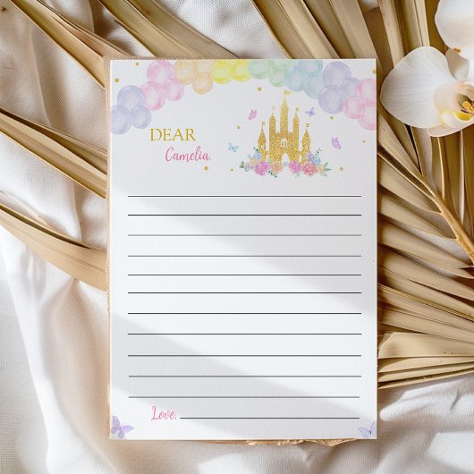 Carte De Remerciements Pink Castle Princess Time Capsule Note Card