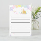 Carte De Remerciements Pink Castle Princess Time Capsule Note Card (Debout devant)