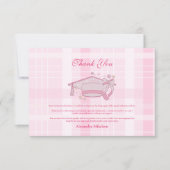 Carte De Remerciements Pink Coquette Bow Graduation (Devant)