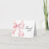 Carte De Remerciements Pink Coquette Bow Shower Thank You Card (Devant)