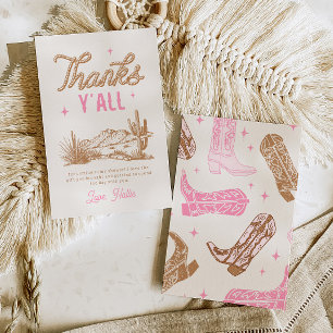 Carte De Remerciements Pink Cowgirl