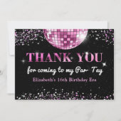 Carte De Remerciements Pink Disco Ball Eras Anniversaire (Devant)