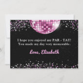 Carte De Remerciements Pink Disco Ball Eras Anniversaire (Dos)