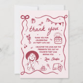 Carte De Remerciements Pink Eras fête d'anniversaire (Devant)