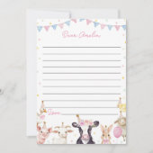Carte De Remerciements Pink Farmyard Time Capsule Note Message Card (Devant)