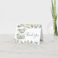 Pink Floral Greenery Cute Koala 1er anniversaire f