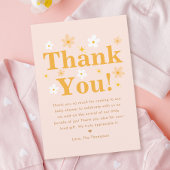 Carte De Remerciements Pink Floral Printemps bébé fille douche