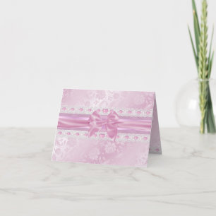 Carte De Remerciements Pink Flower & Bow Thank You card