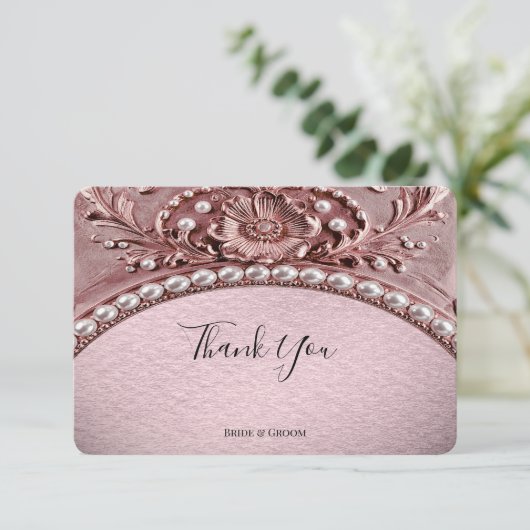 Carte De Remerciements Pink Flower Thank You Card (Debout devant)
