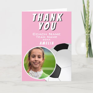 Carte De Remerciements Pink Football Football Coach Ball Photo