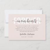 Carte De Remerciements Pink Forever dans nos coeurs Sympathy Funeral (Devant)