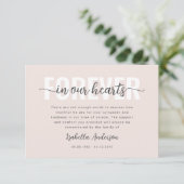 Carte De Remerciements Pink Forever dans nos coeurs Sympathy Funeral (Debout devant)