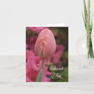 Carte De Remerciements Pink Garden Tulip Thank You