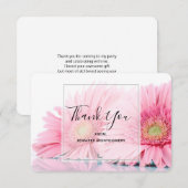 Carte De Remerciements Pink Gerbera Daisies Elegant Photo (Devant / Derrière)