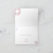 Carte de remerciements Pink Girl Pool Party (Intérieur)