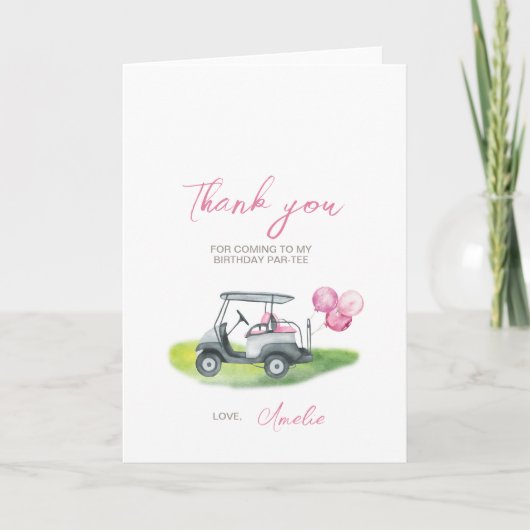 Carte de remerciements Pink Golf (Devant)