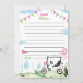 Carte De Remerciements Pink Golf Girl Time Capsule Note Message Card (Devant)