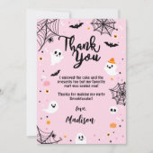 Carte De Remerciements Pink Halloween Cute Ghost (Devant)