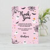 Carte De Remerciements Pink Halloween Cute Ghost (Debout devant)